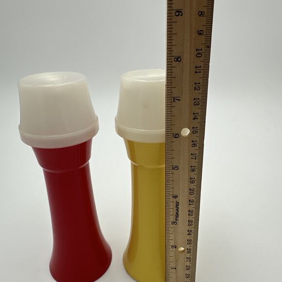 Vintage Tupperware Ketchup And Mustard Dispenser With Pump EUC - Picture 5 of 6